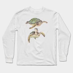 Sea Turtles Watercolor Long Sleeve T-Shirt